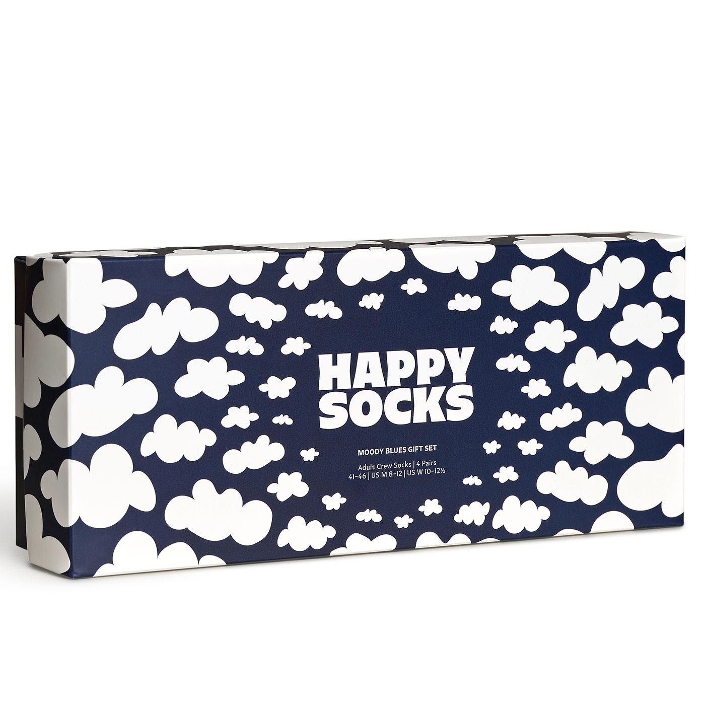 Happy Socks Moody Four Boxed Blue Navy Blues Set Gift Pack
