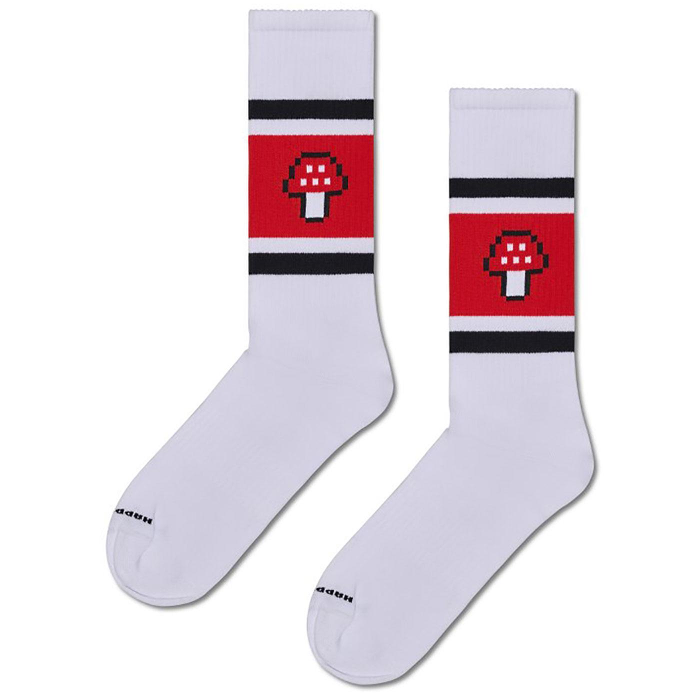 +Happy Socks Mushroom Stripe Sneaker Sports Sock W