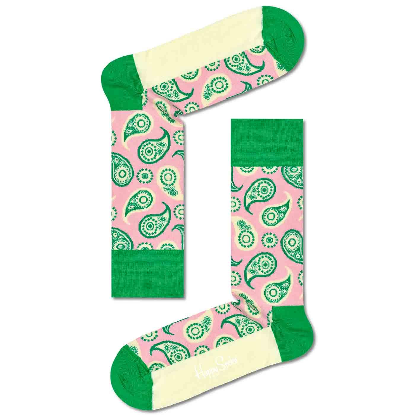+Happy Socks Retro 60s Style Paisley Sock Green