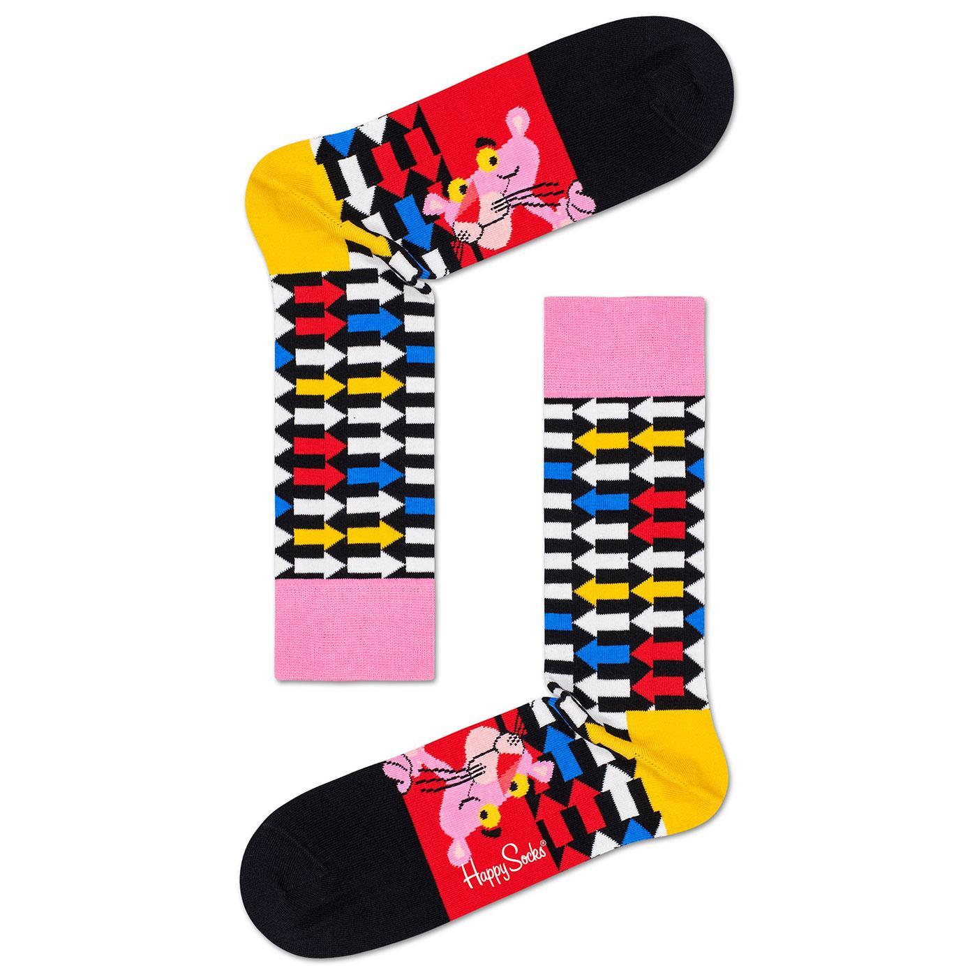 + HAPPY SOCKS x PINK PANTHER Jet Pink Retro Socks