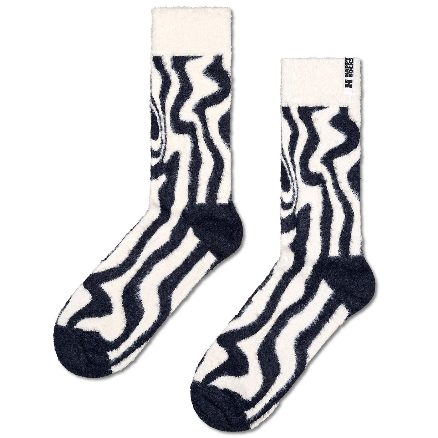+Happy Socks Psychedelic Zebra Fluffy 2Tone Socks