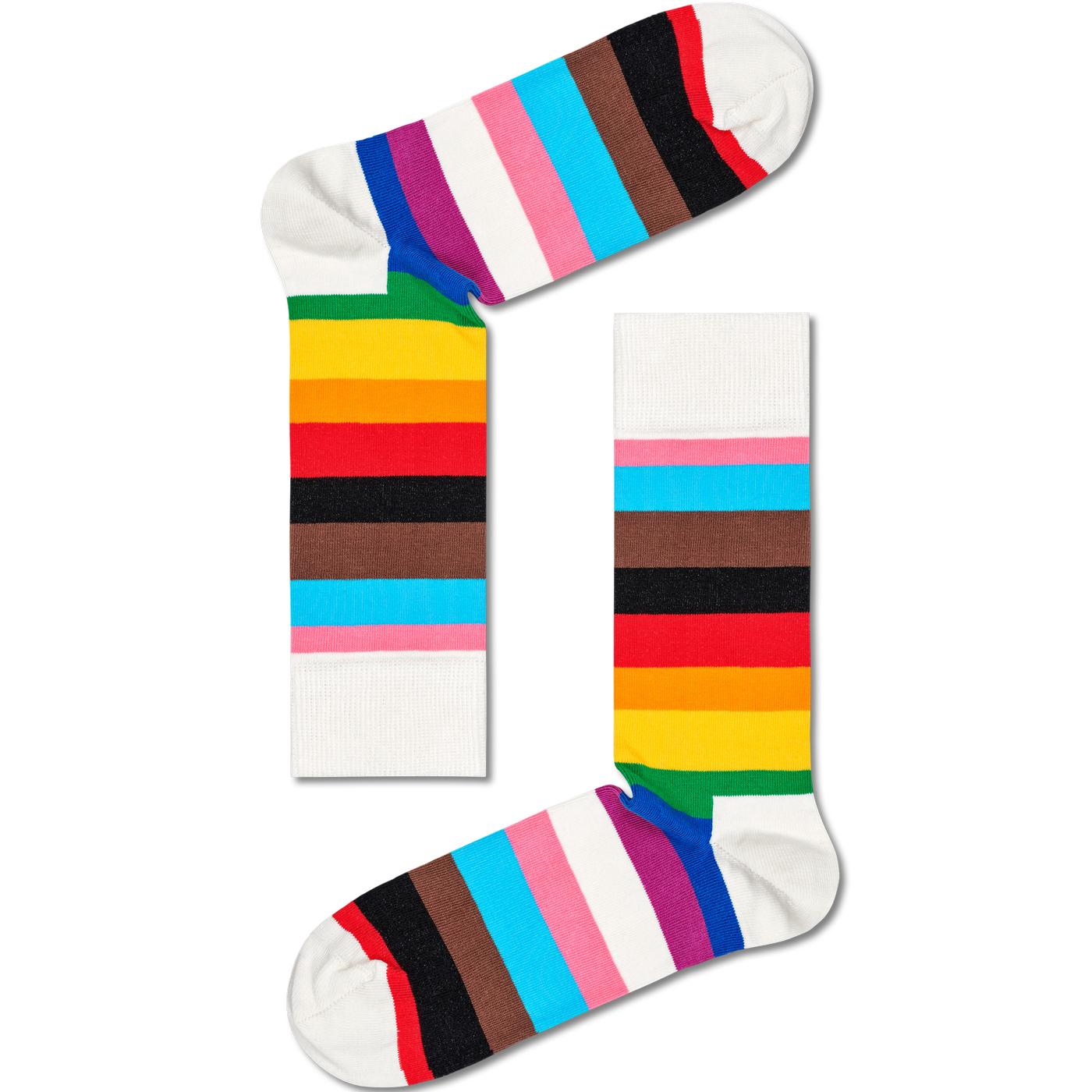 + HAPPY SOCKS Pride Stripe Retro Socks (Rainbow)