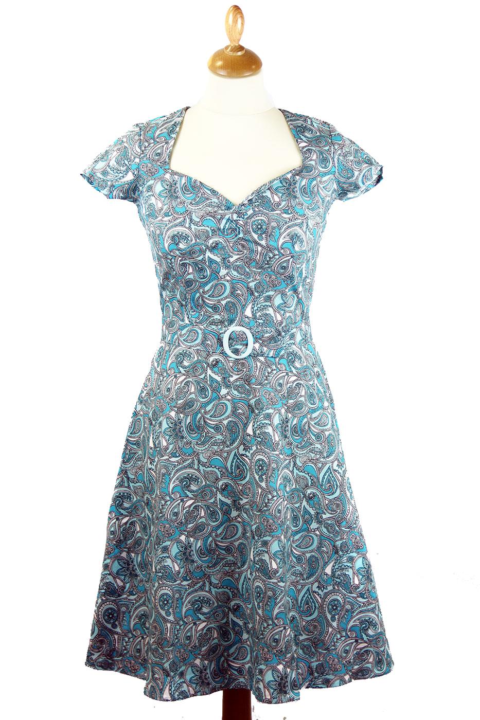Aimee HEARTBREAKER Retro 60s Paisley Mod Dress