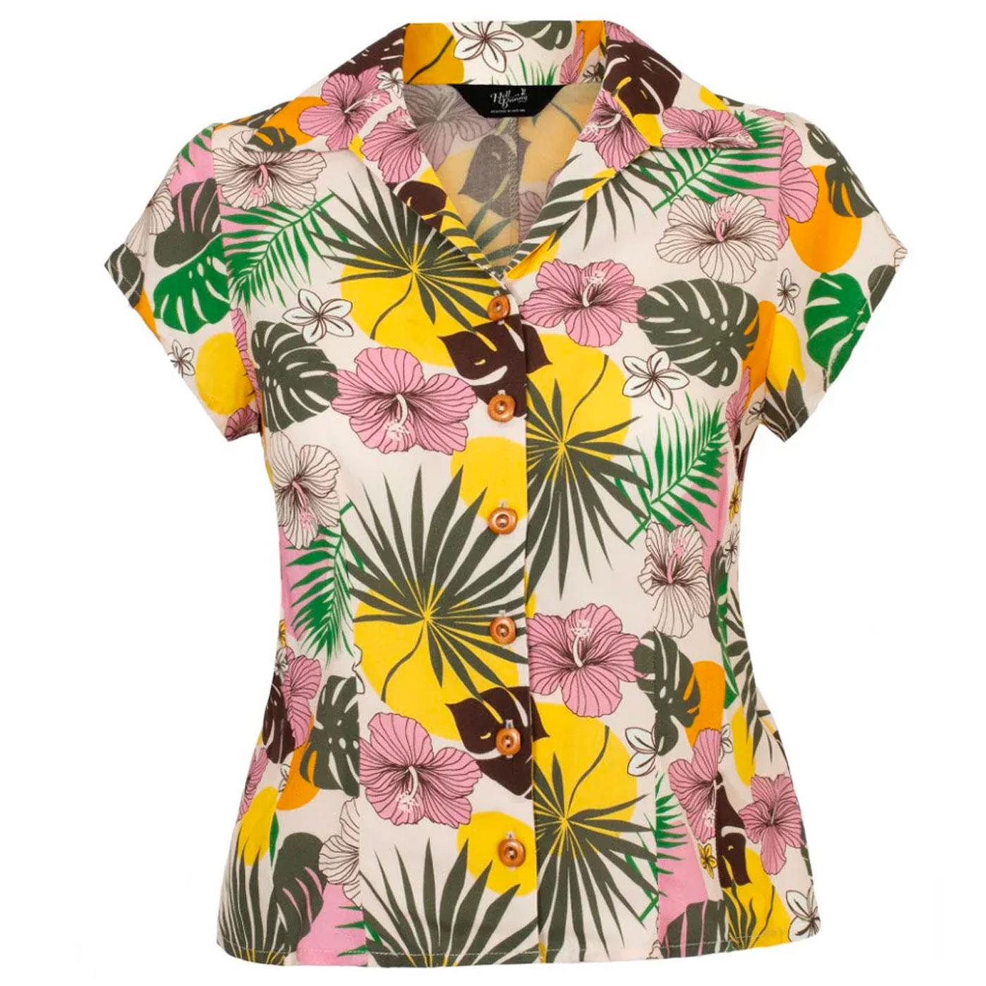Benita Hell Bunny 50s Tropical Resort Collar Shirt
