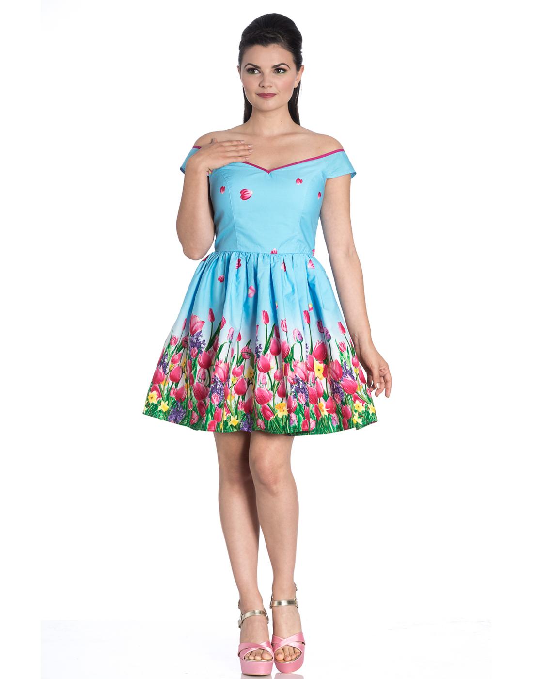 Angelique HELL BUNNY Retro Flower Print Mini Dress