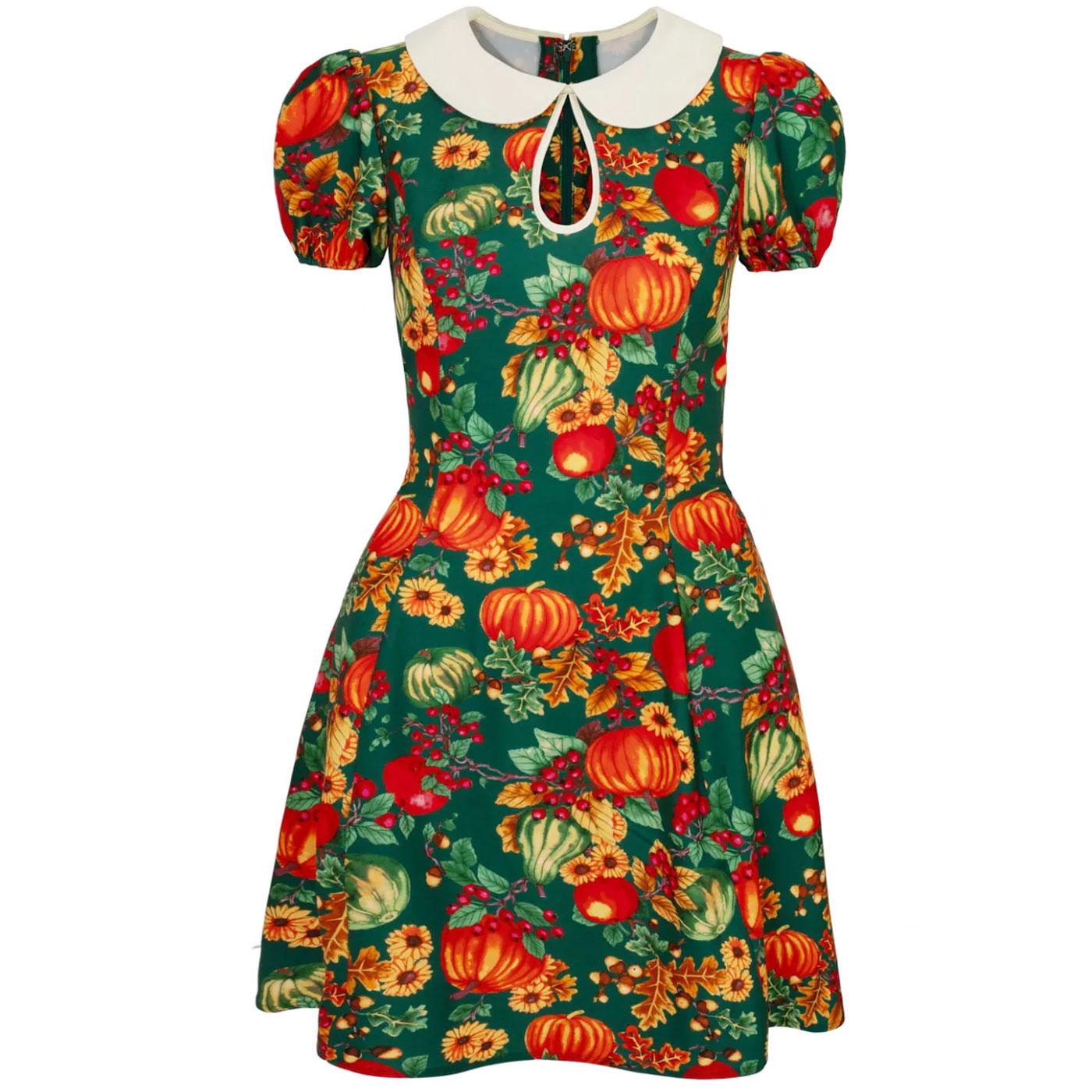 Autumn Hell Bunny Retro Mod Autumnal Mini Dress