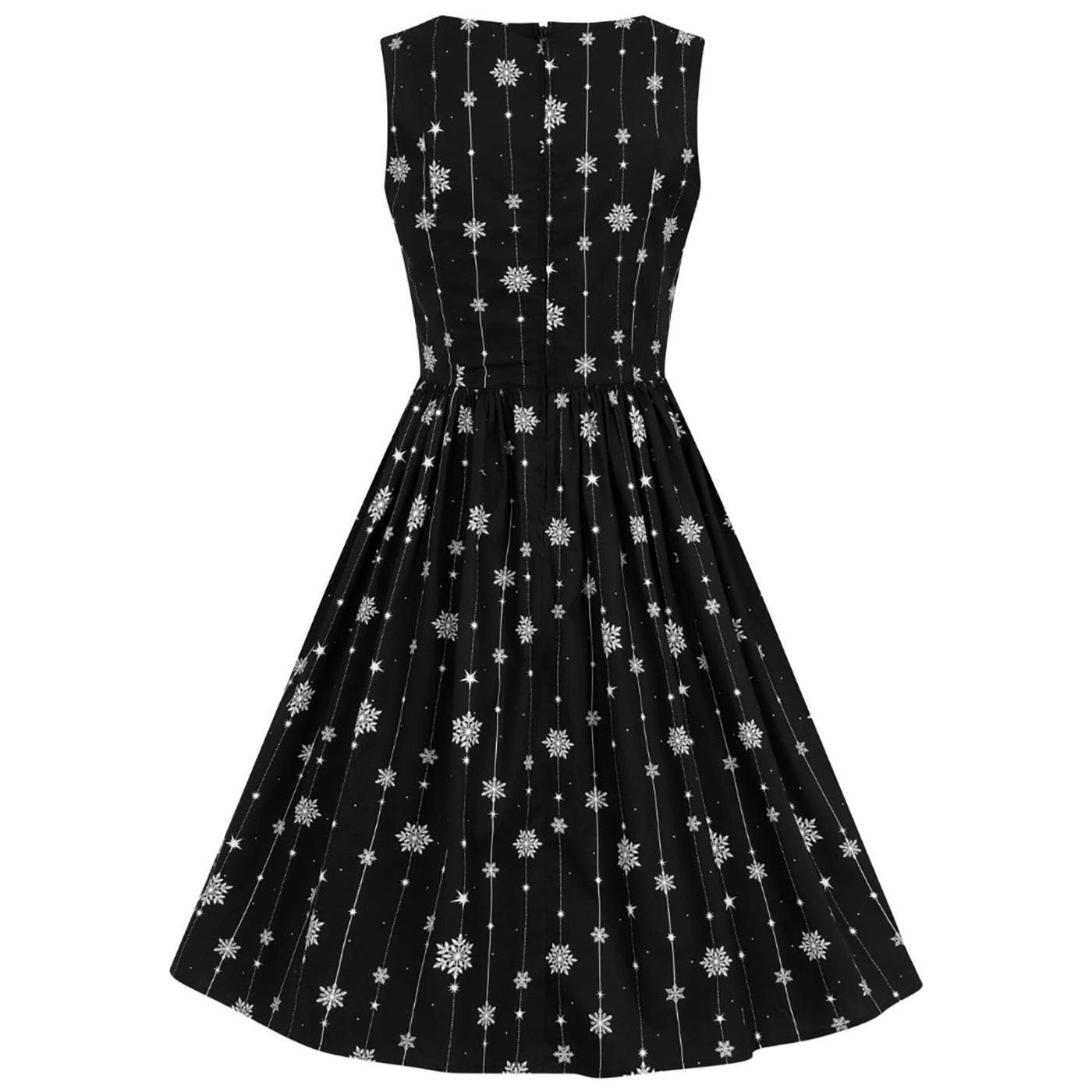Hell Bunny Belle Retro 50s Snowflake Dress In Black 