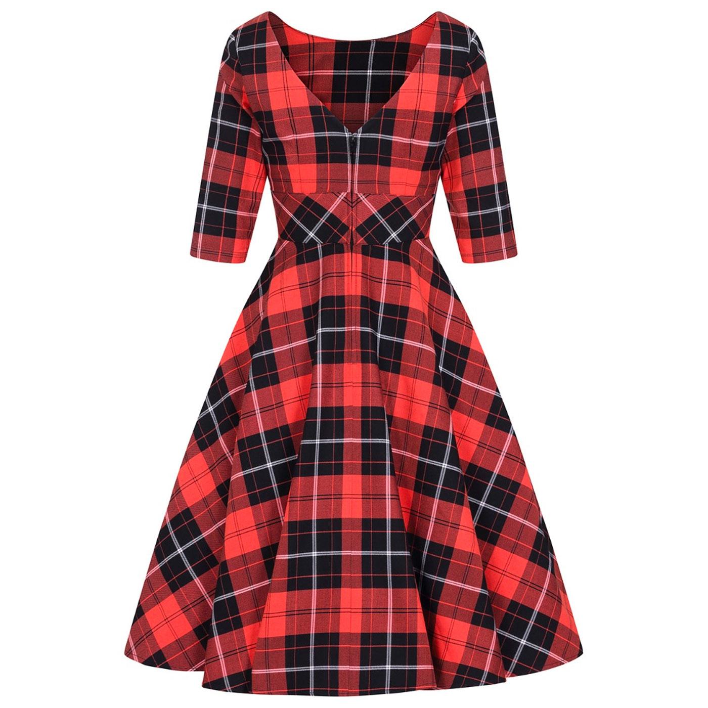 Hell Bunny Clementine Retro 50s Winter Tartan Dress