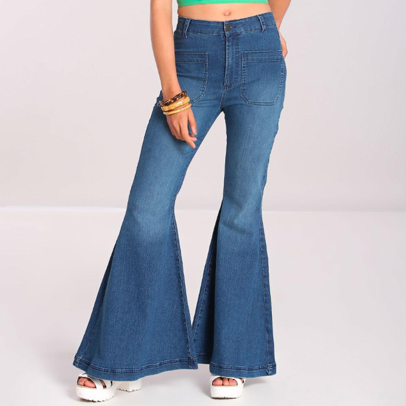 Janis HELL BUNNY Retro 70s Bellbottom Denim Jeans