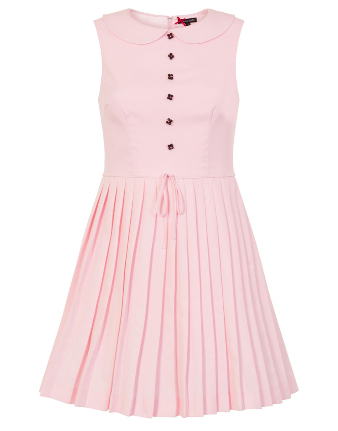 HELL BUNNY Josephine Retro 60s Mod Mini Dress in Pink