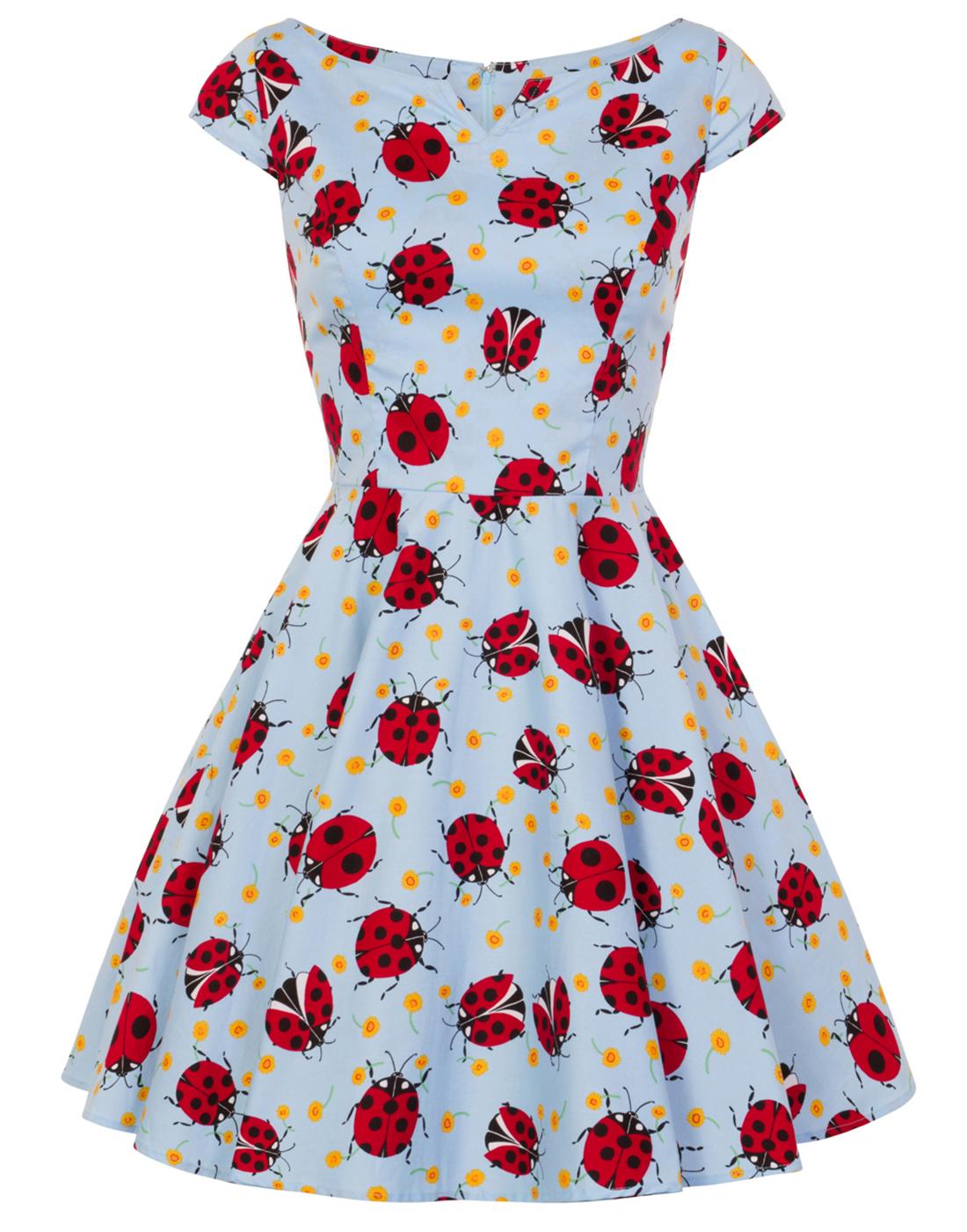 Lila HELL BUNNY Retro 60s Ladybird Mod Mini Dress