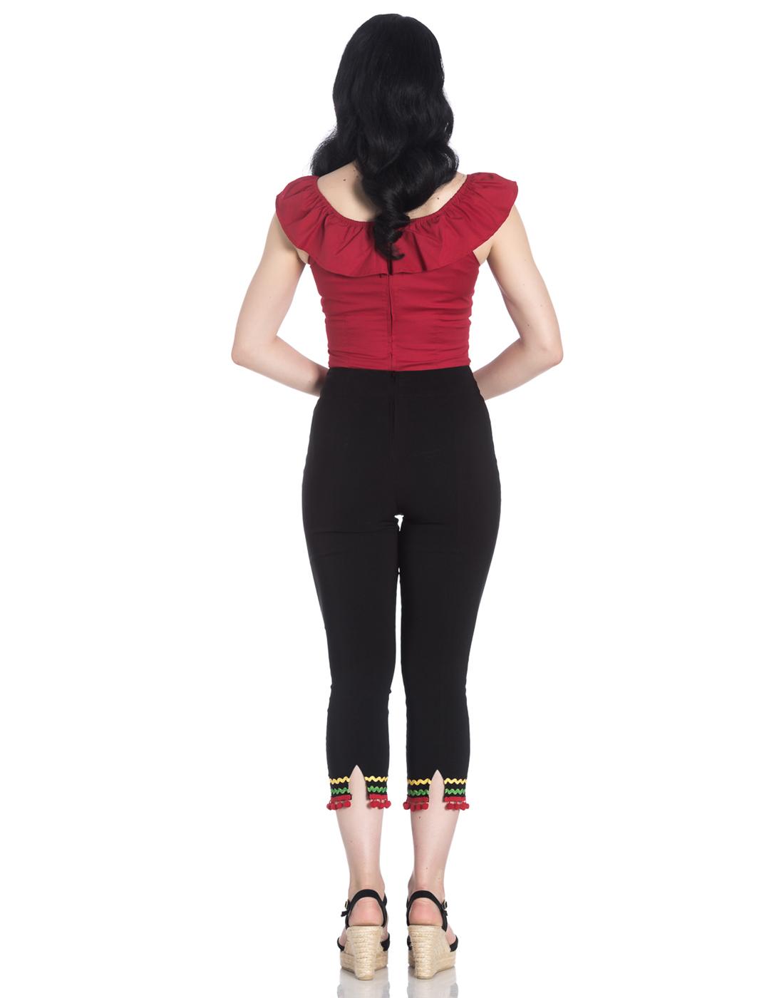 Hell Bunny Jack Capri Vintage 50s Pedal Pushers Work Office Trousers Retro  Pants - Black (XS) at  Women's Clothing store