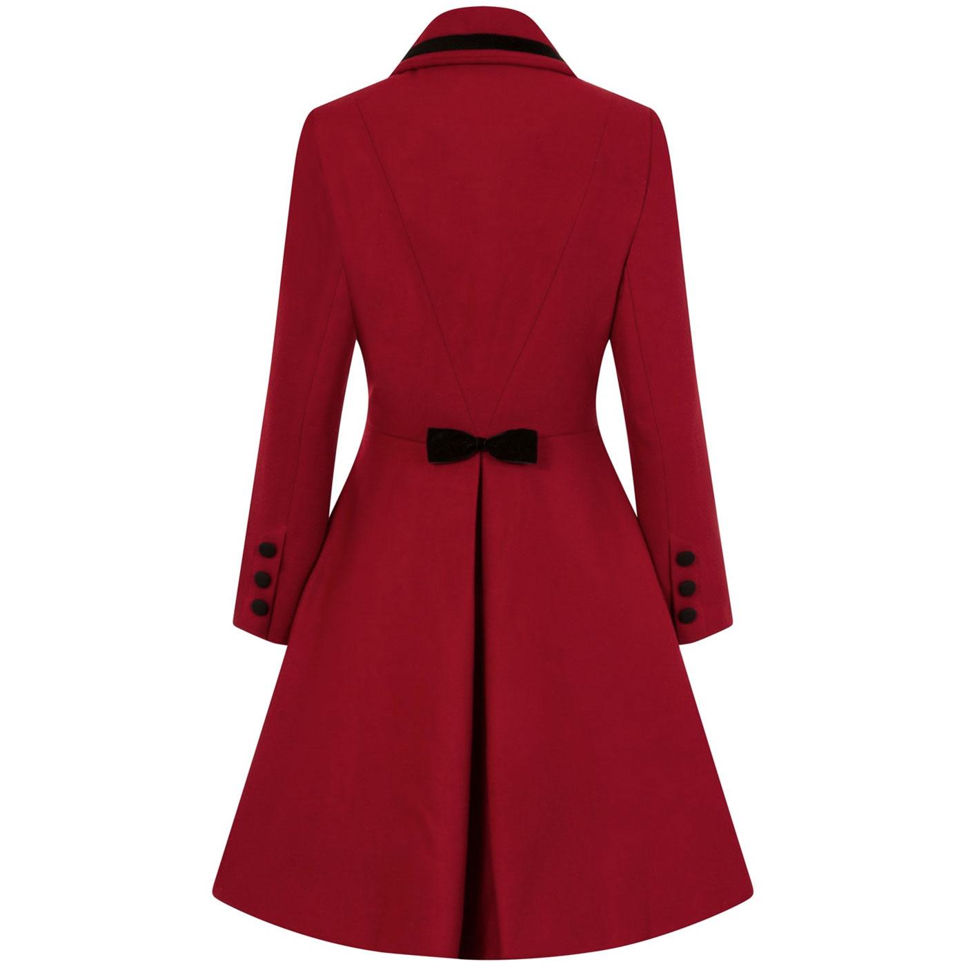 HELL BUNNY Olivia Womens Vintage 1950s Bow Coat Red