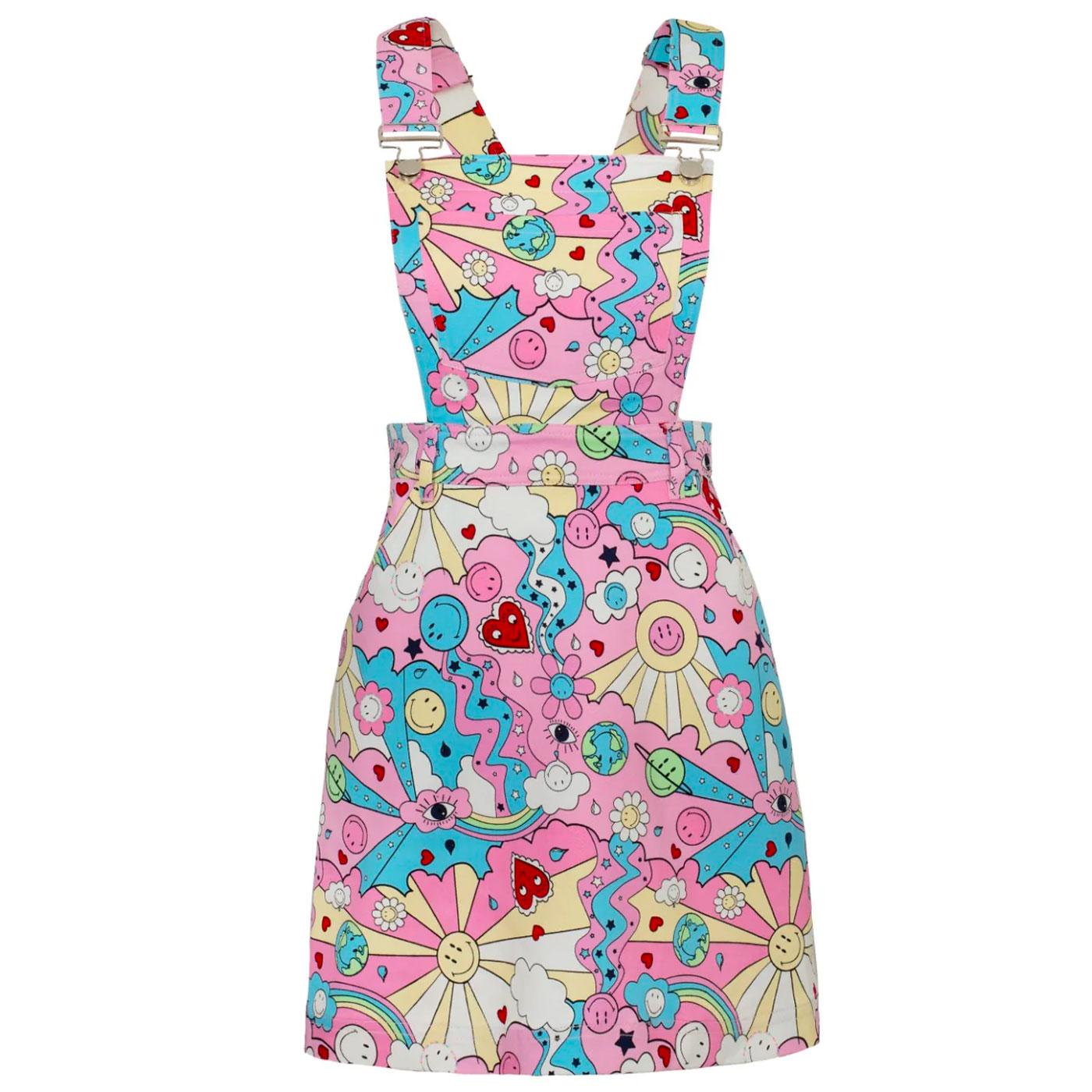 Hell Bunny x Smiley® Loulou Retro Pinafore Dress