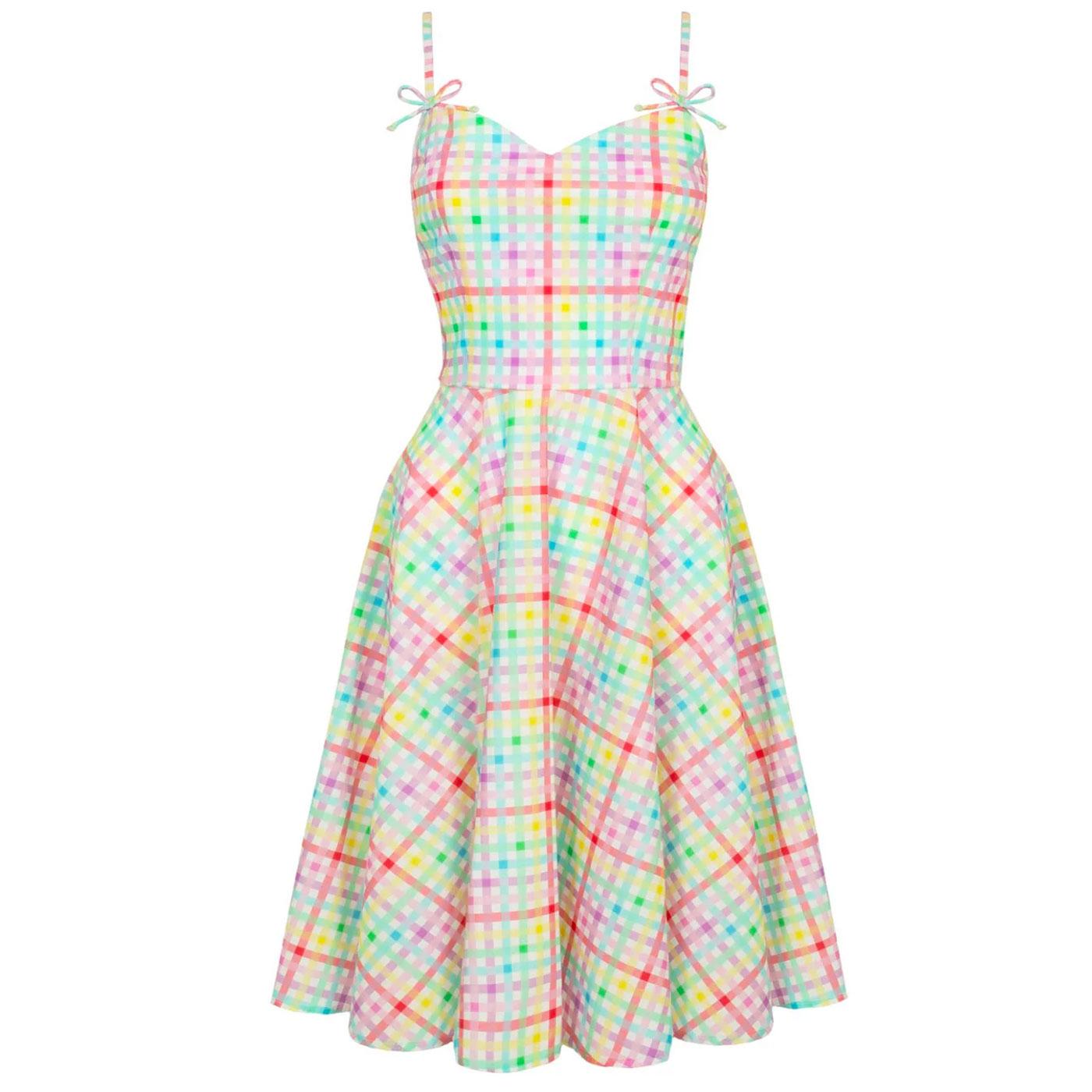 Suzon Hell Bunny Rainbow Gingham Retro 50s Dress