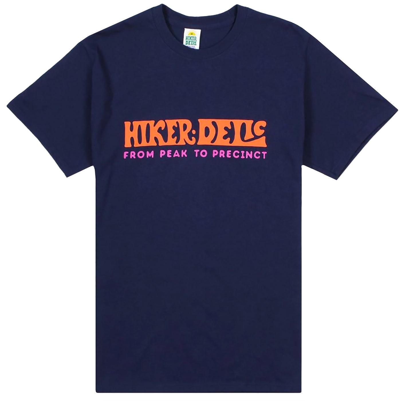 HIKERDELIC Men's Retro Text Logo Tee (Navy)