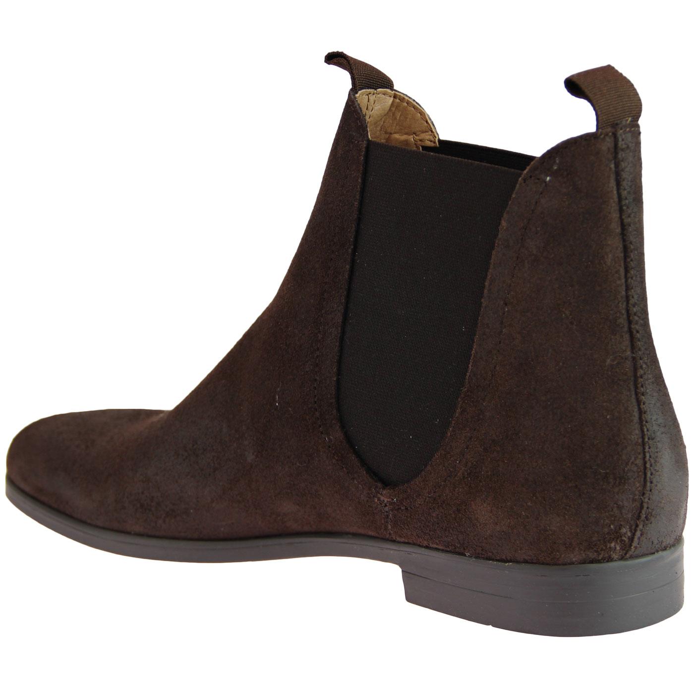 Hudson Atherstone Retro Mod Suede Chelsea Boots In Brown 6922