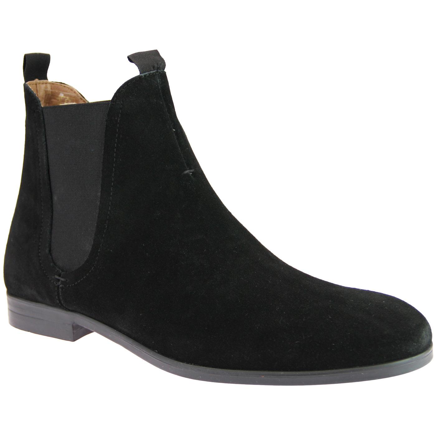 Atherstone HUDSON Mod Suede Chelsea Boots (Black)