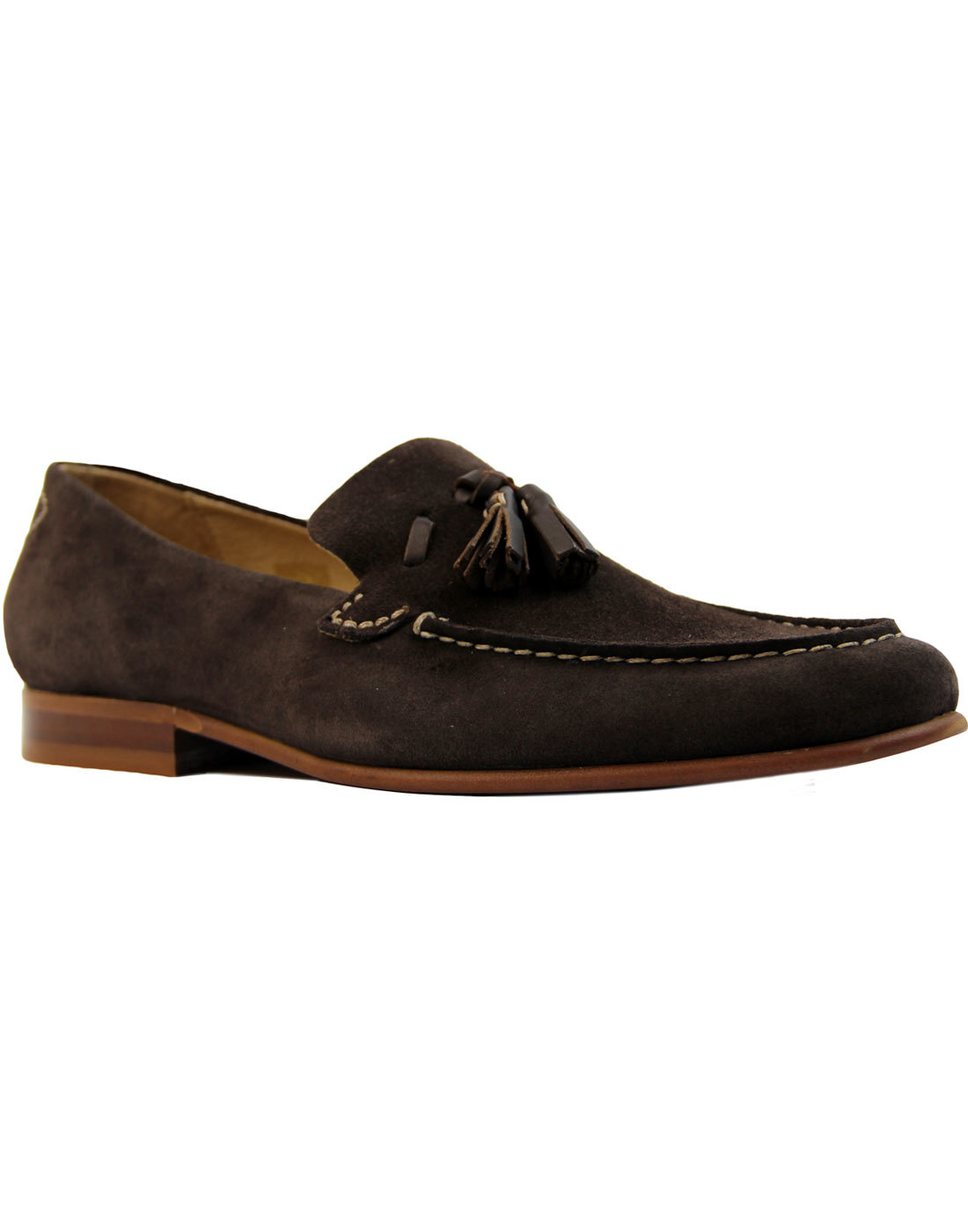 Bernini H by HUDSON Men's Mod Suede Loafers BROWN