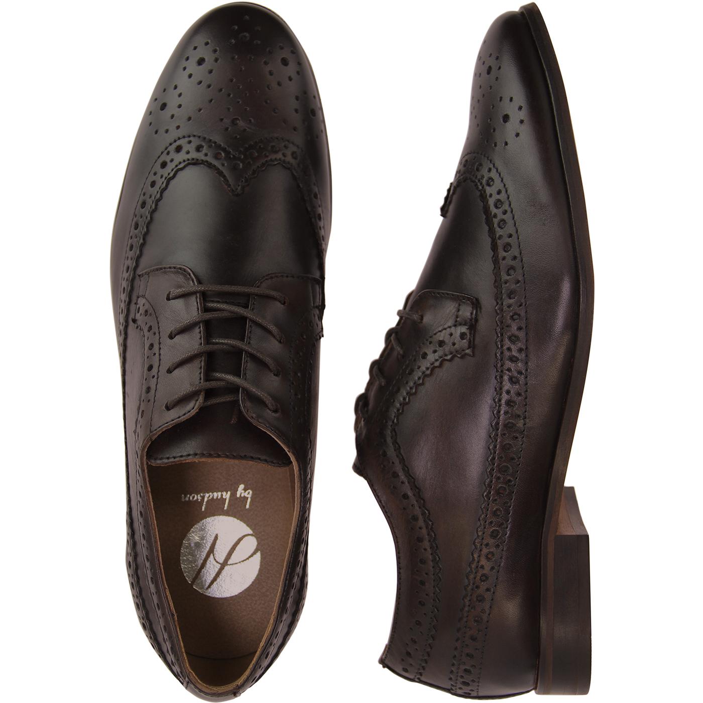 Retro 60s Mod Leather Brogues Brown