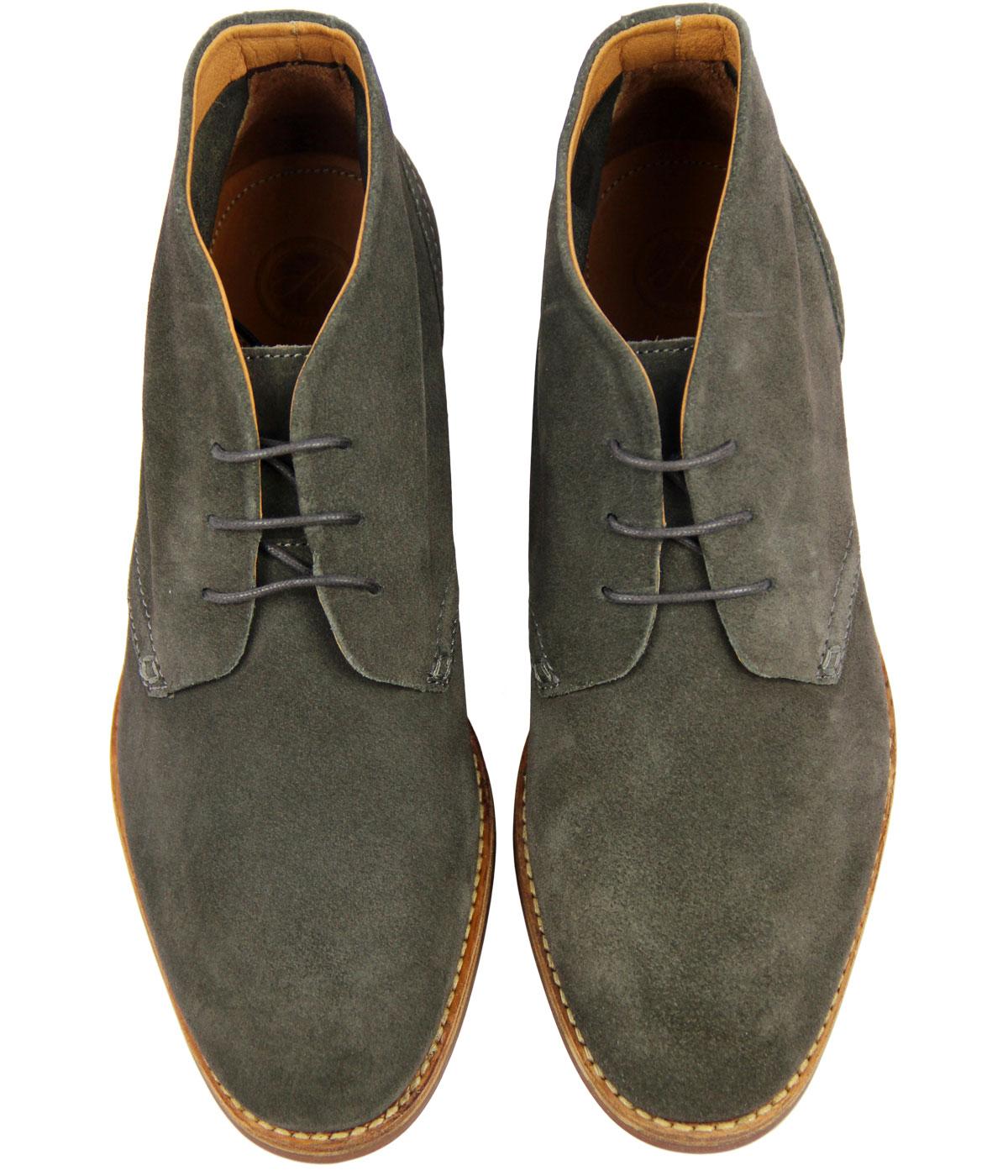 H by HUDSON Houghton Retro Mod Suede Desert Boots in Grey