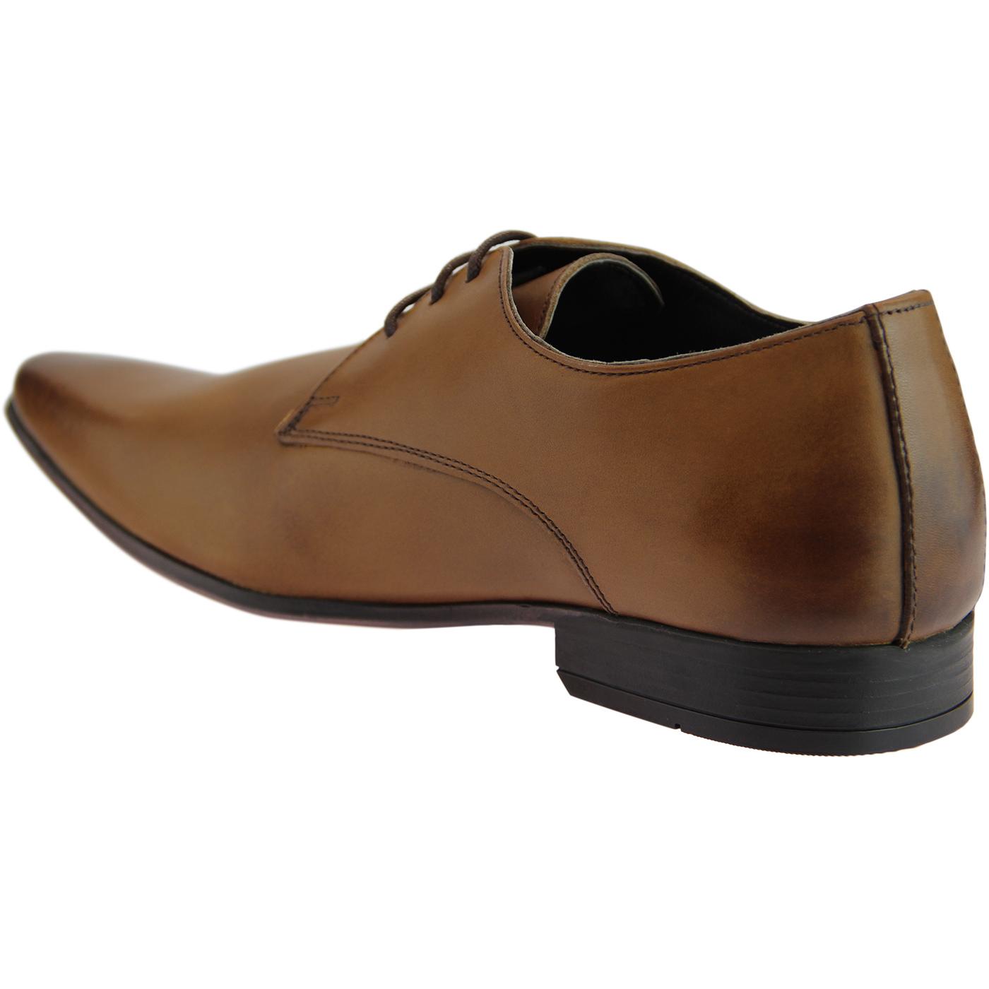 Ikon Drayton Men's Leather Formal Dress Smart Designer Shoes Tan 