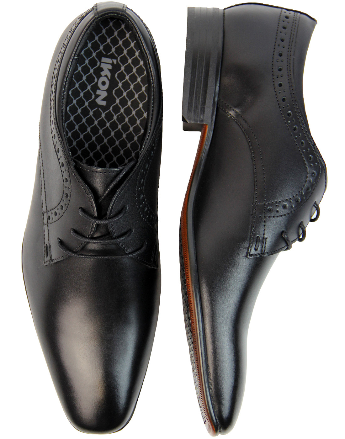 IKON Pullman Men's Retro Causal derby shoes in Black