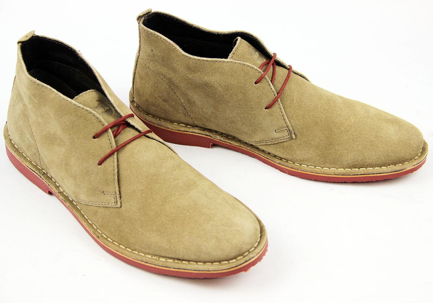 IKON A.K. Retro Sixties Mod Suede Desert Boots Taupe