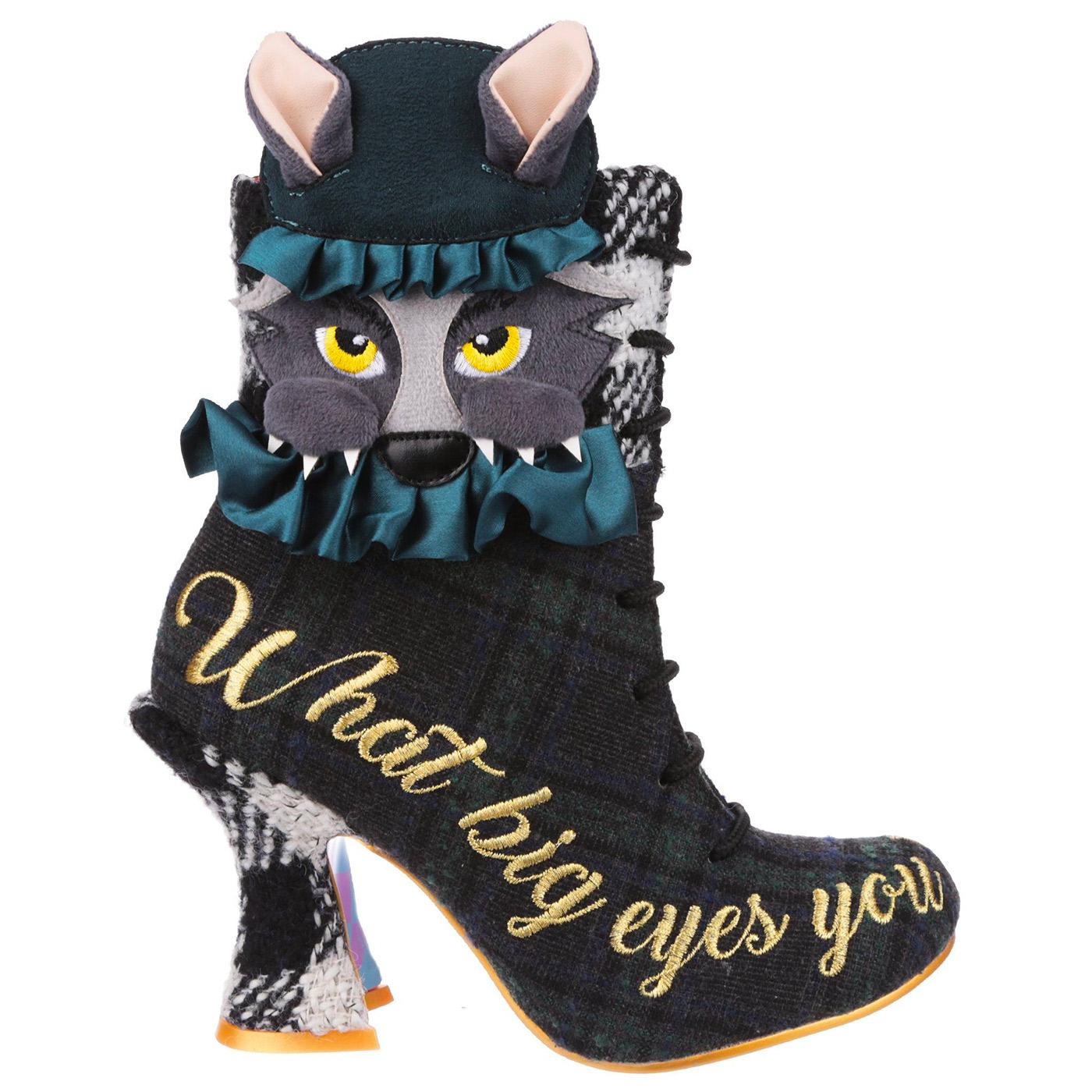 IRREGULAR CHOICE Little Red Riding Heel Boots in Black