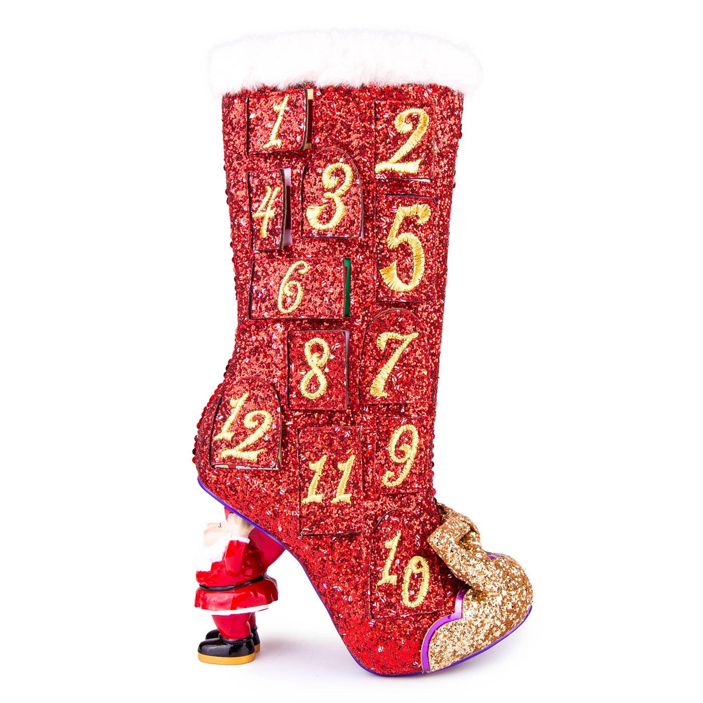 IRREGULAR CHOICE Advent Adventures Xmas Boots in Red