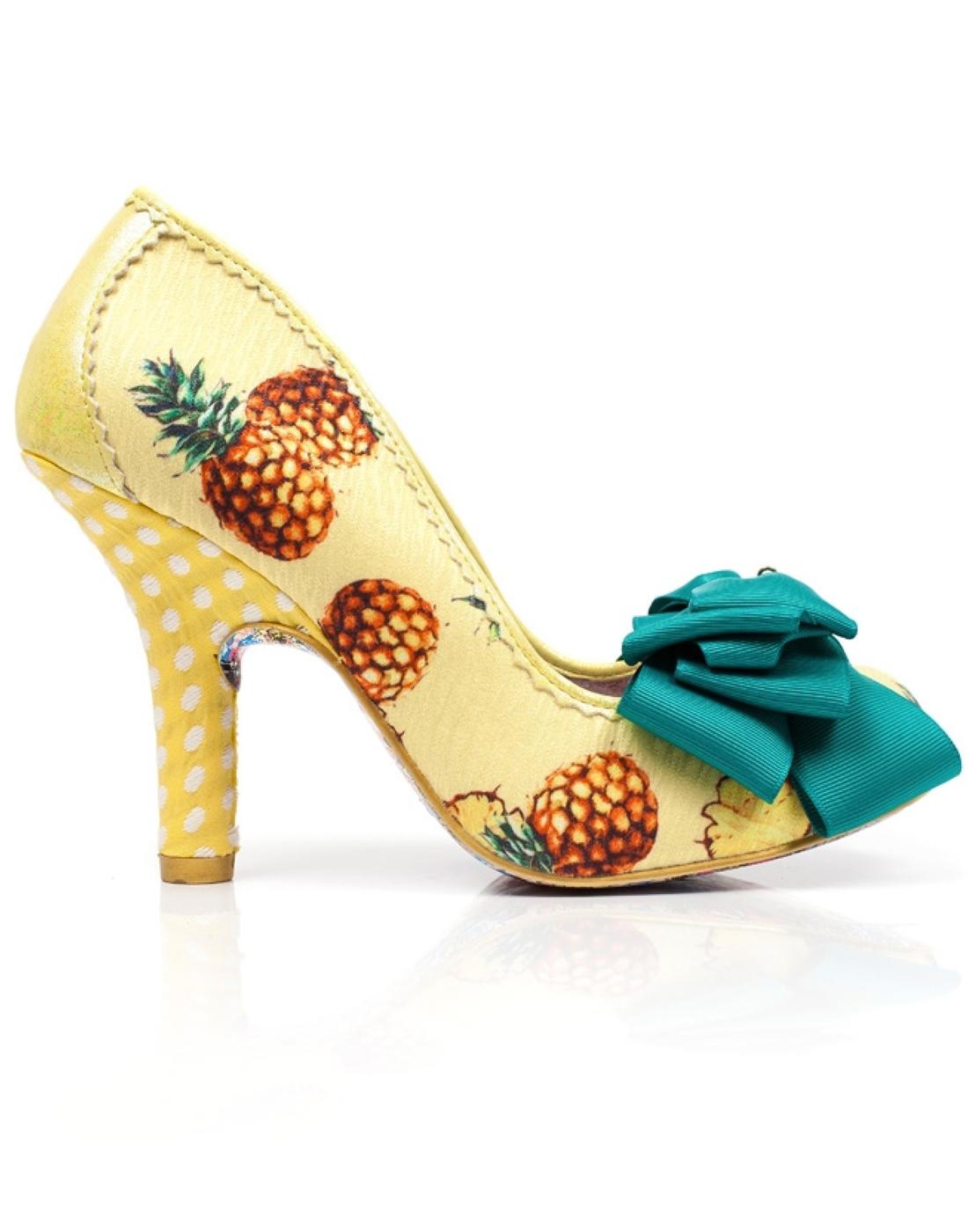 Ascot IRREGULAR CHOICE Retro 50s Yellow Pineapple Heels