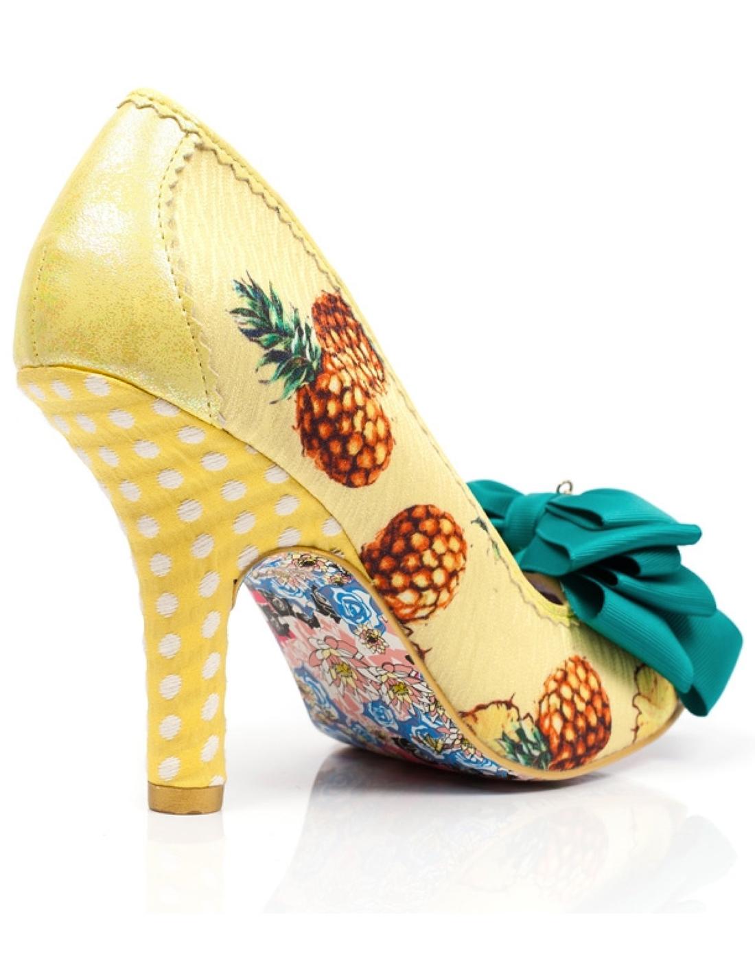 Ascot IRREGULAR CHOICE Retro 50s Yellow Pineapple Heels