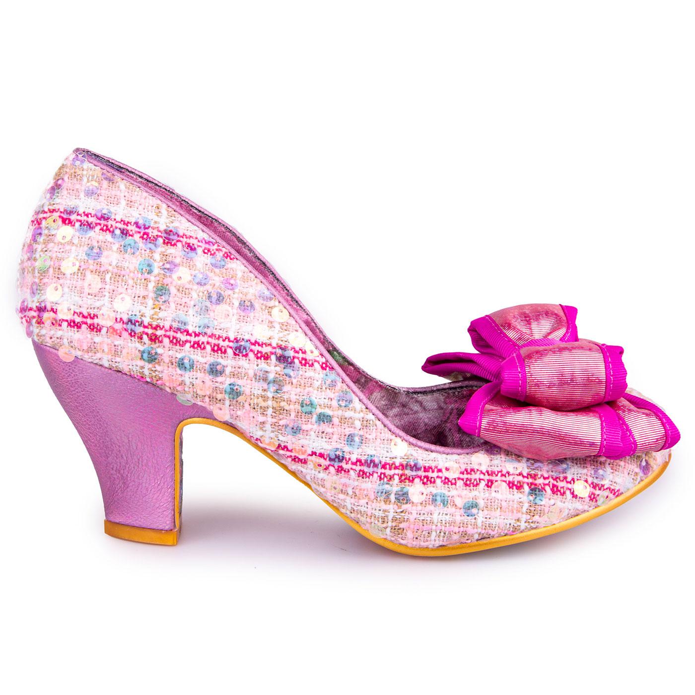 IRREGULAR CHOICE 'Ban Joe' Retro Tweed Shoes in Pink