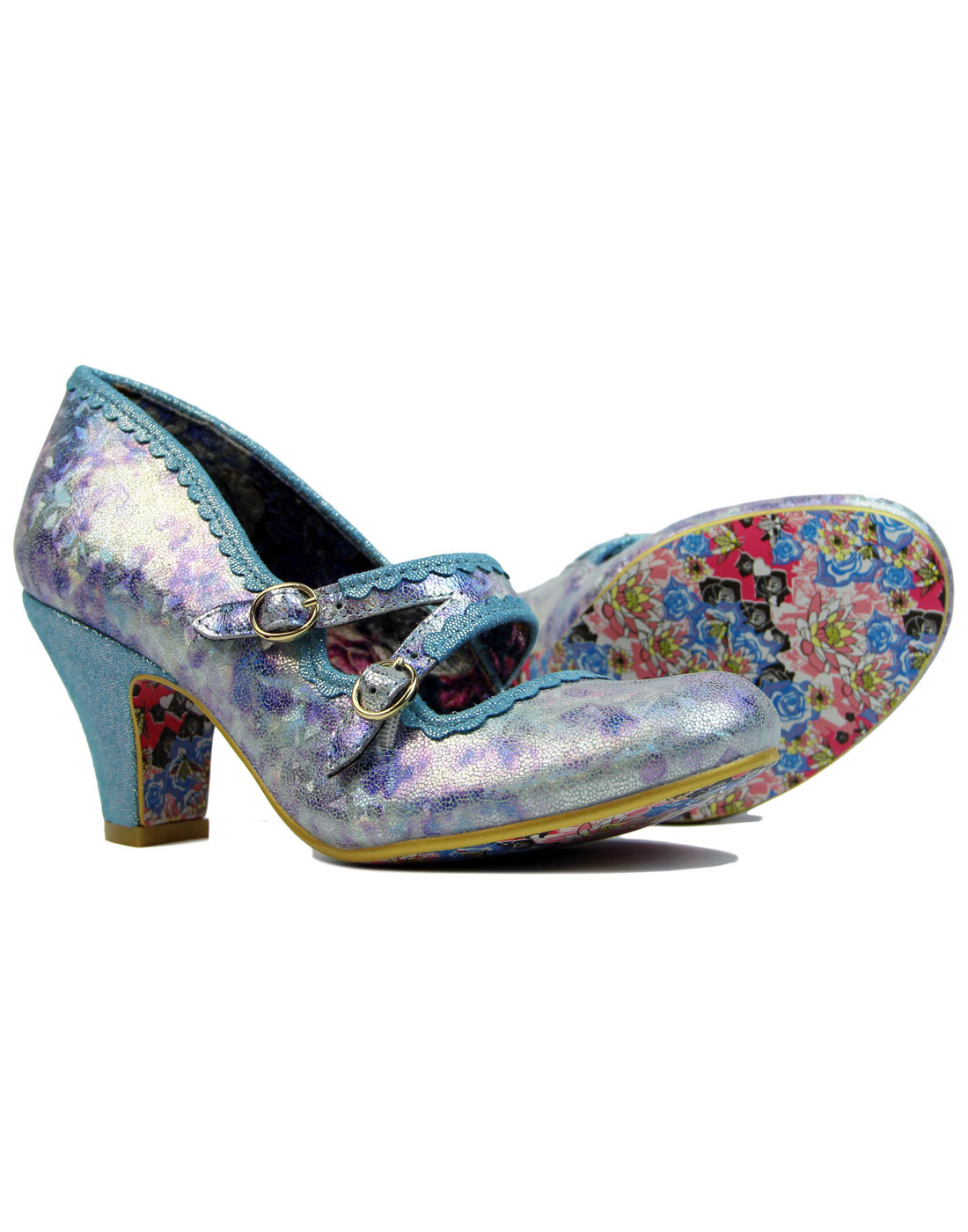 IRREGULAR CHOICE Candy Whistles Retro Iridescent Glitter Heels