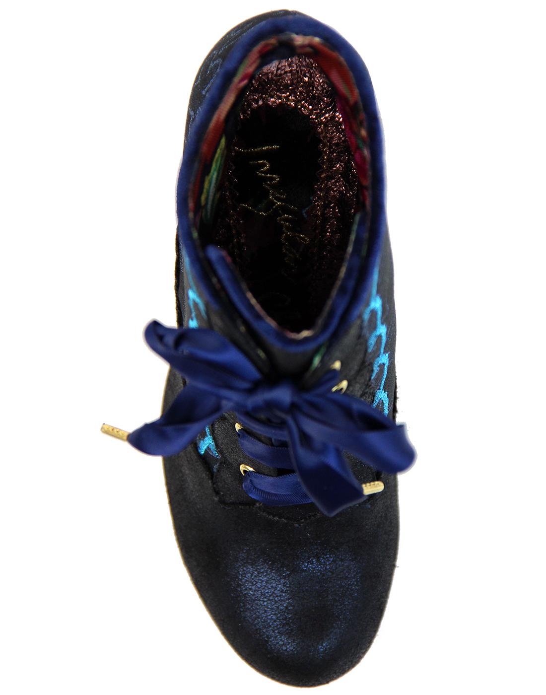 Irregular Choice Chinese Whispers Womens Vintage Boots In Blue