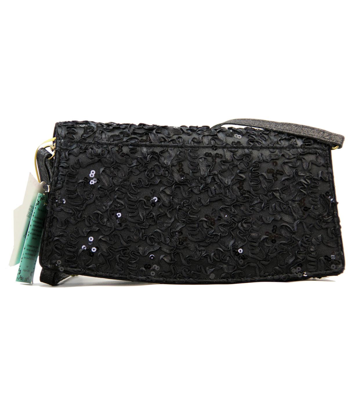 IRREGULAR CHOICE Dazzle Razzle Retro Clutch Bag in Black