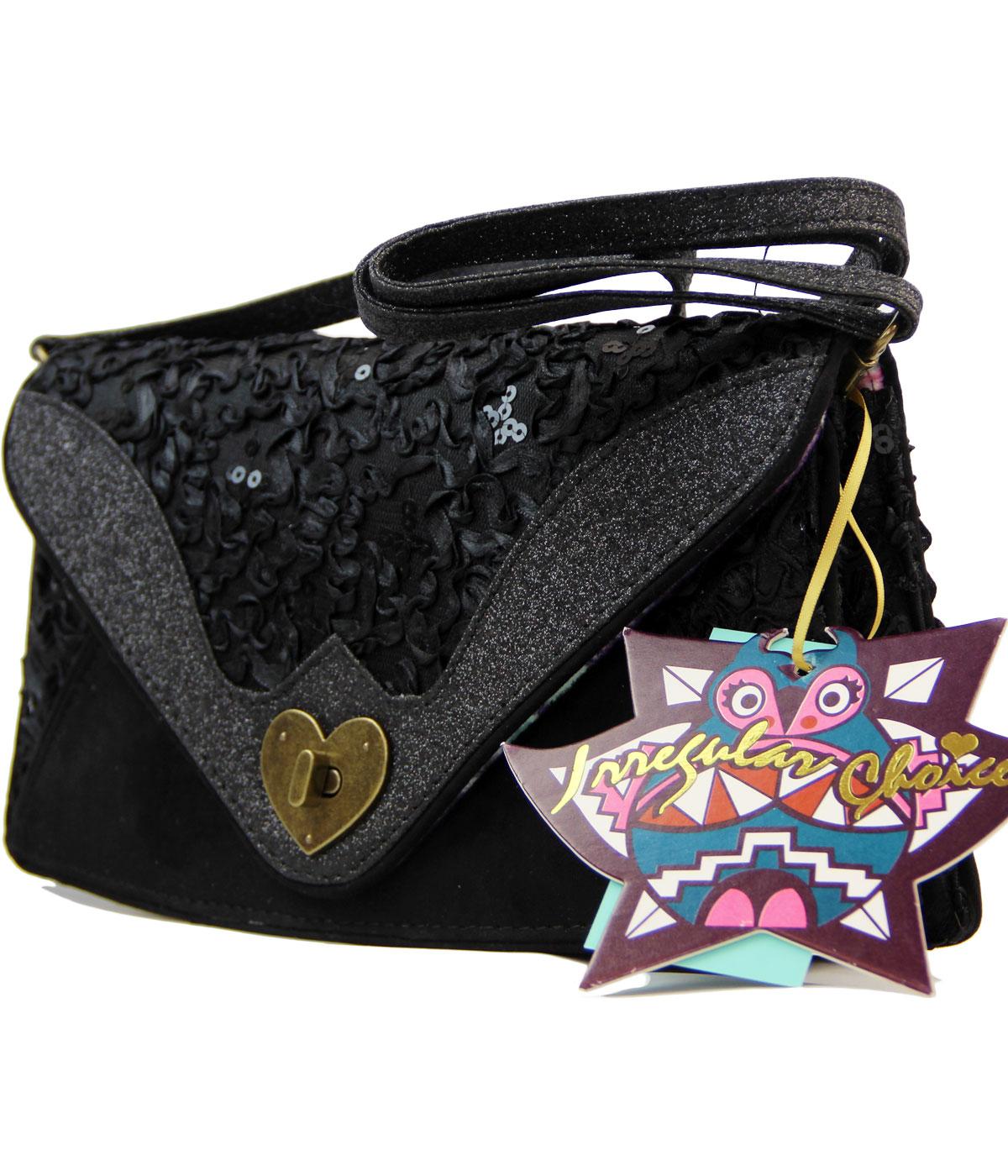 IRREGULAR CHOICE Dazzle Razzle Retro Clutch Bag in Black