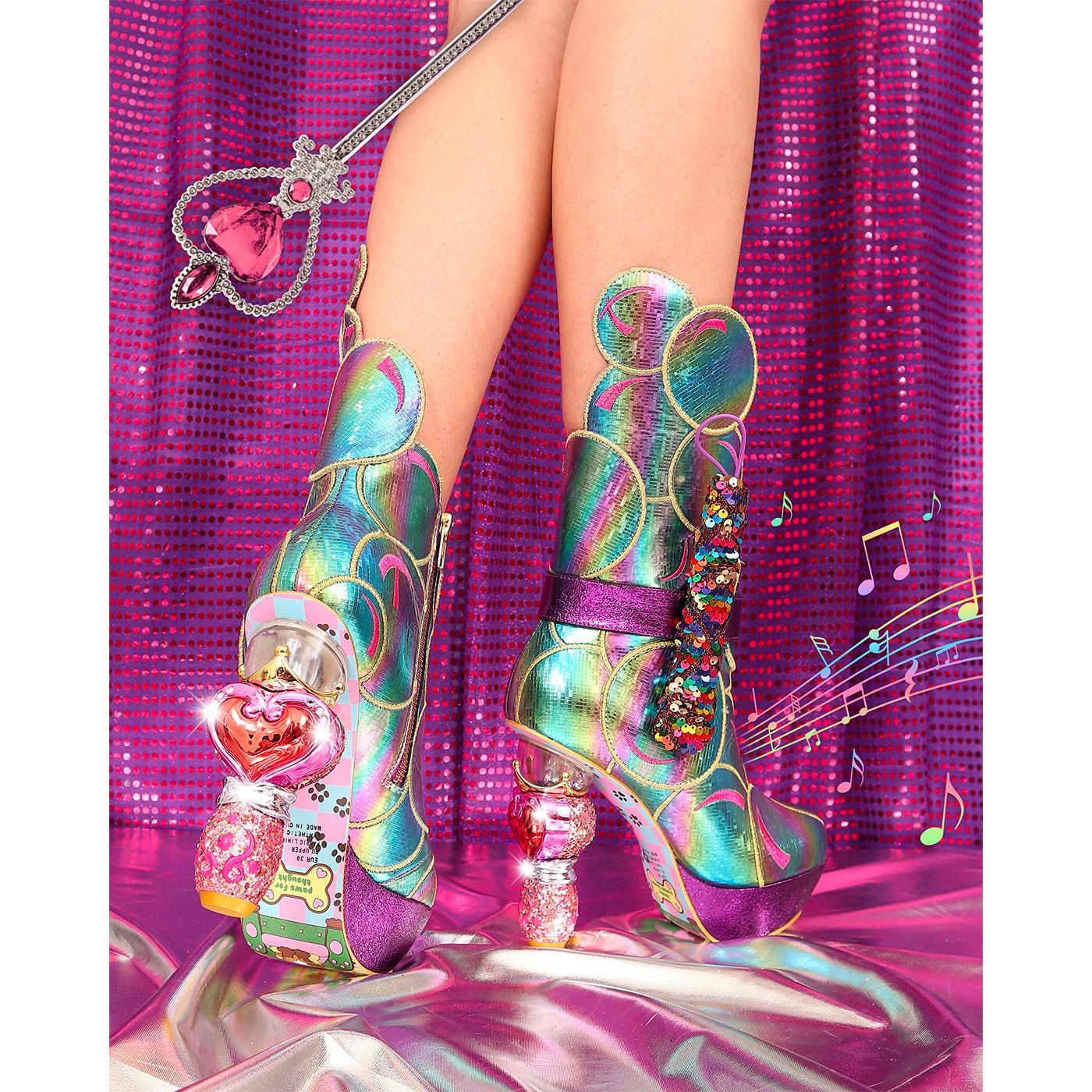 IRREGULAR CHOICE Fairy Fantastic Bubble Wand Boots in Blue