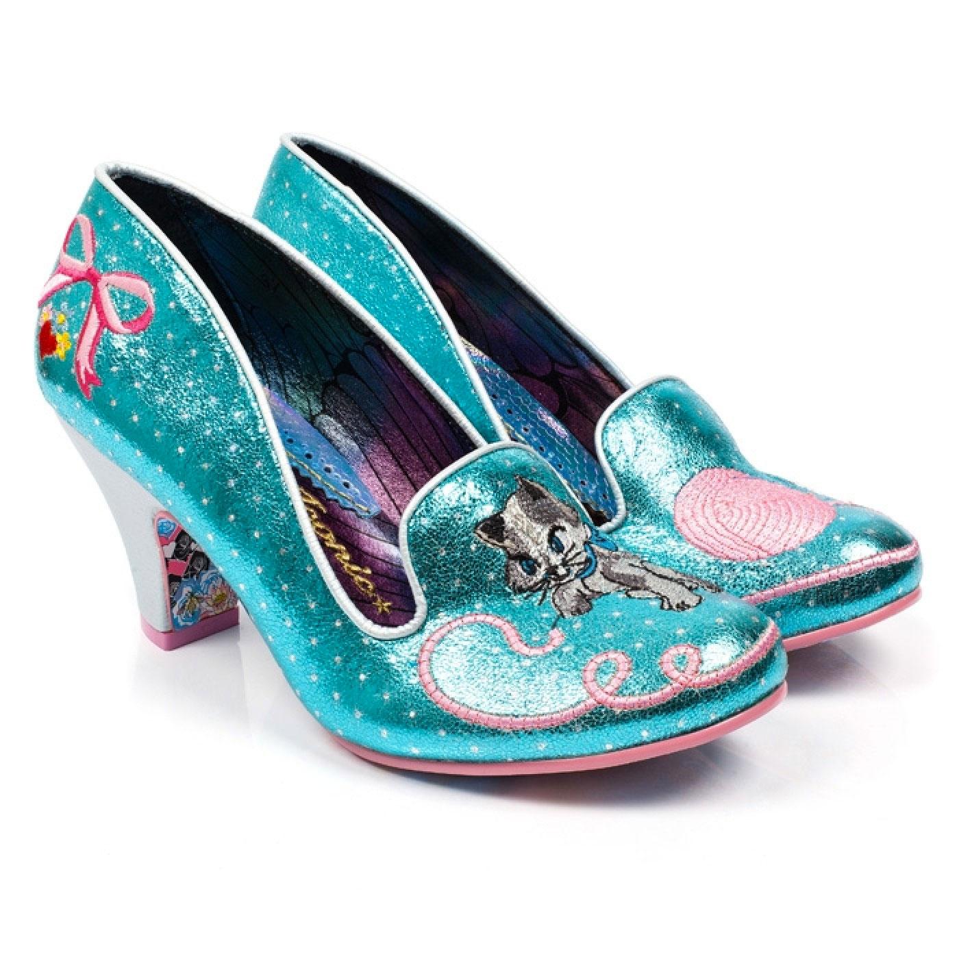 Fuzzy Peg IRREGULAR CHOICE Kitty Shoes in Blue