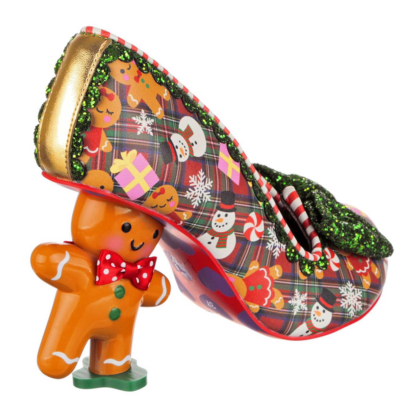 Irregular Choice Ginger Gem Retro Christmas High Heels in Red