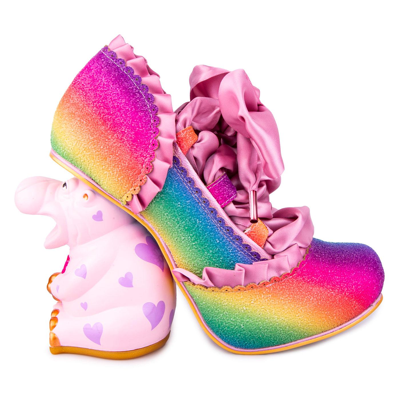 Happy Hippo IRREGULAR CHOICE Rainbow Character Heels