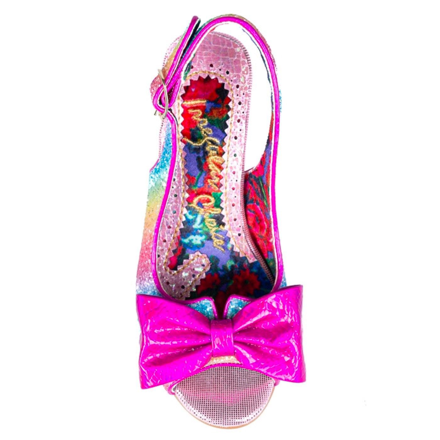 IRREGULAR CHOICE Hiya Synth Rainbow Slingback Heels P