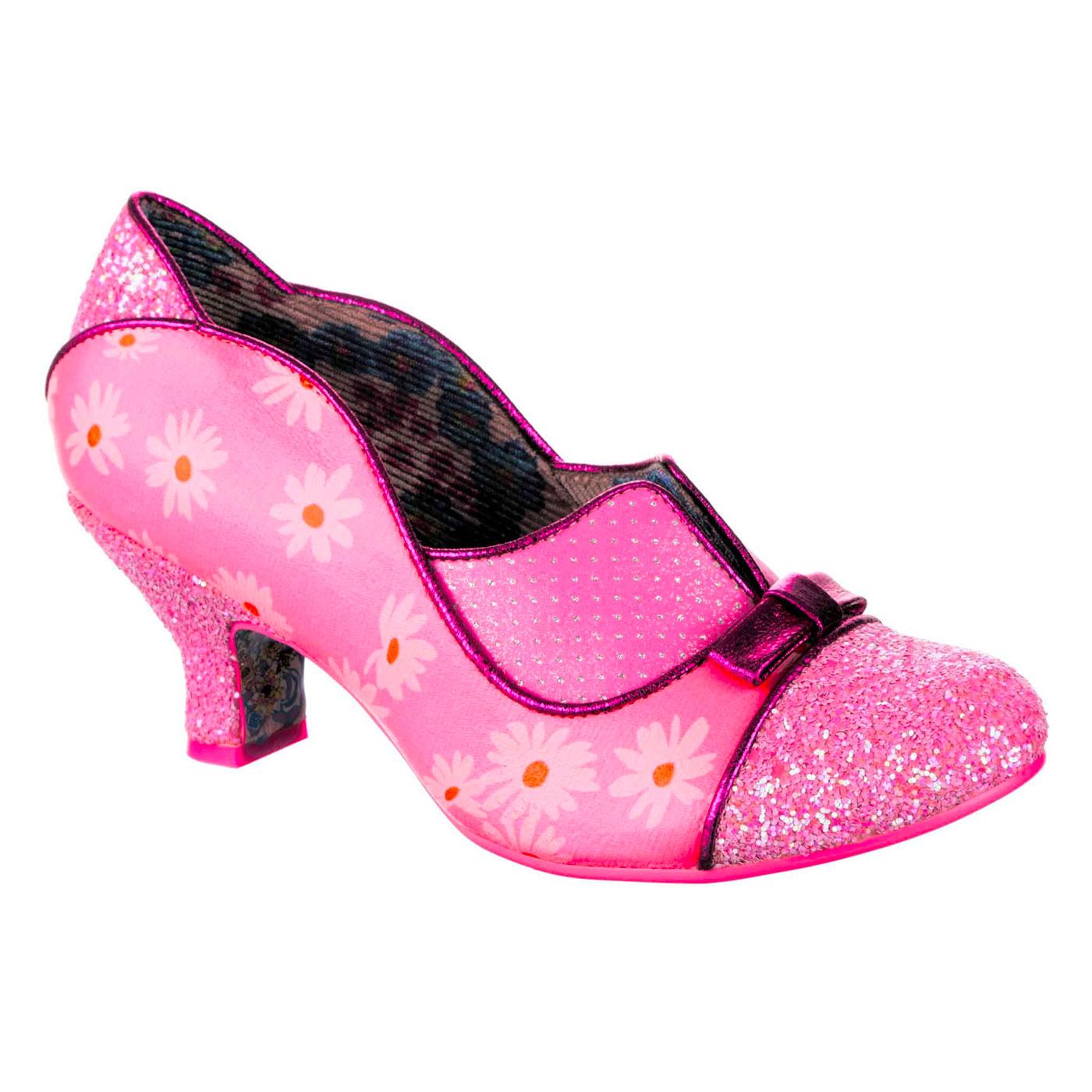 Irregular Choice Hold Up Mid Heel Shoes Pink
