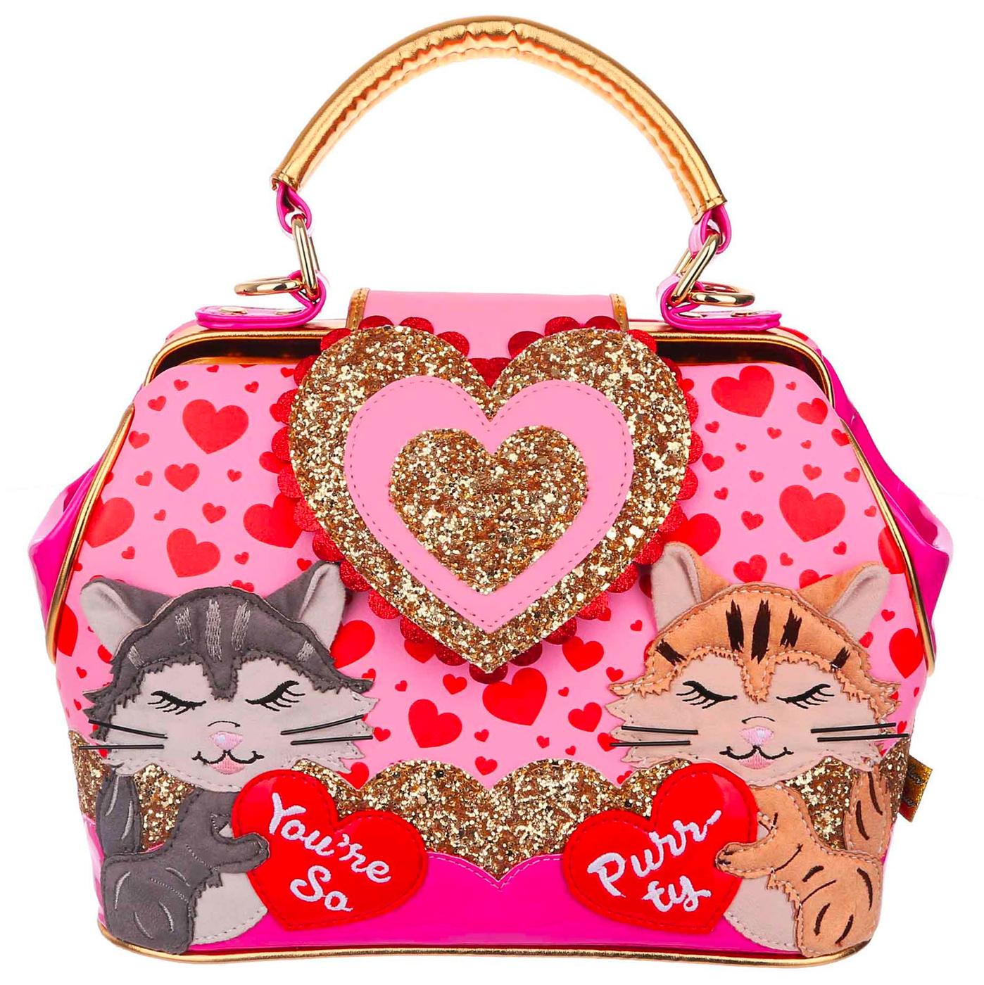 Kitty Cuddles IRREGULAR CHOICE Retro Handbag Pink
