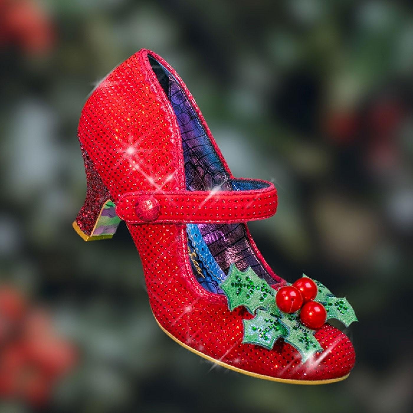 IRREGULAR CHOICE Little Holly Christmas Shoes in Red