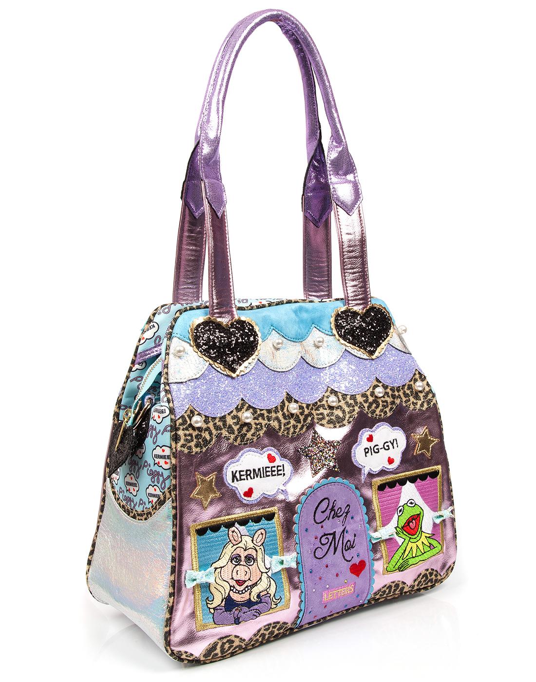 IRREGULAR CHOICE x MUPPETS Chez Moi Miss Piggy & Kermit Handbag