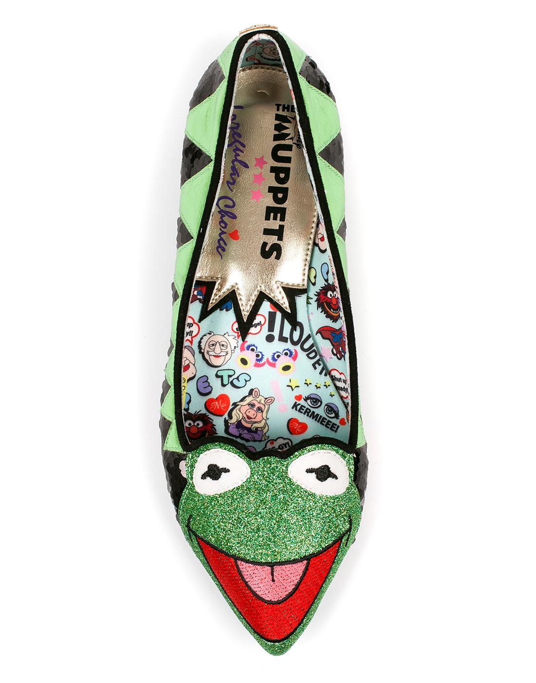IRREGULAR CHOICE x MUPPETS Kermit The Frog Flat Shoes