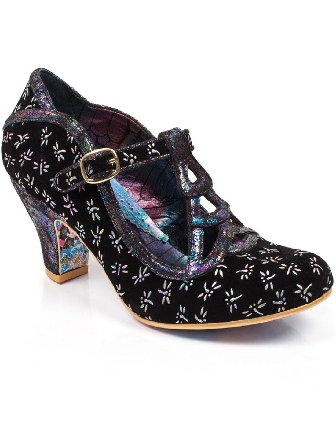 Irregular Choice NEW Nicely Done blue navy dragonfly mid heel shoes sizes 4-9 uk 