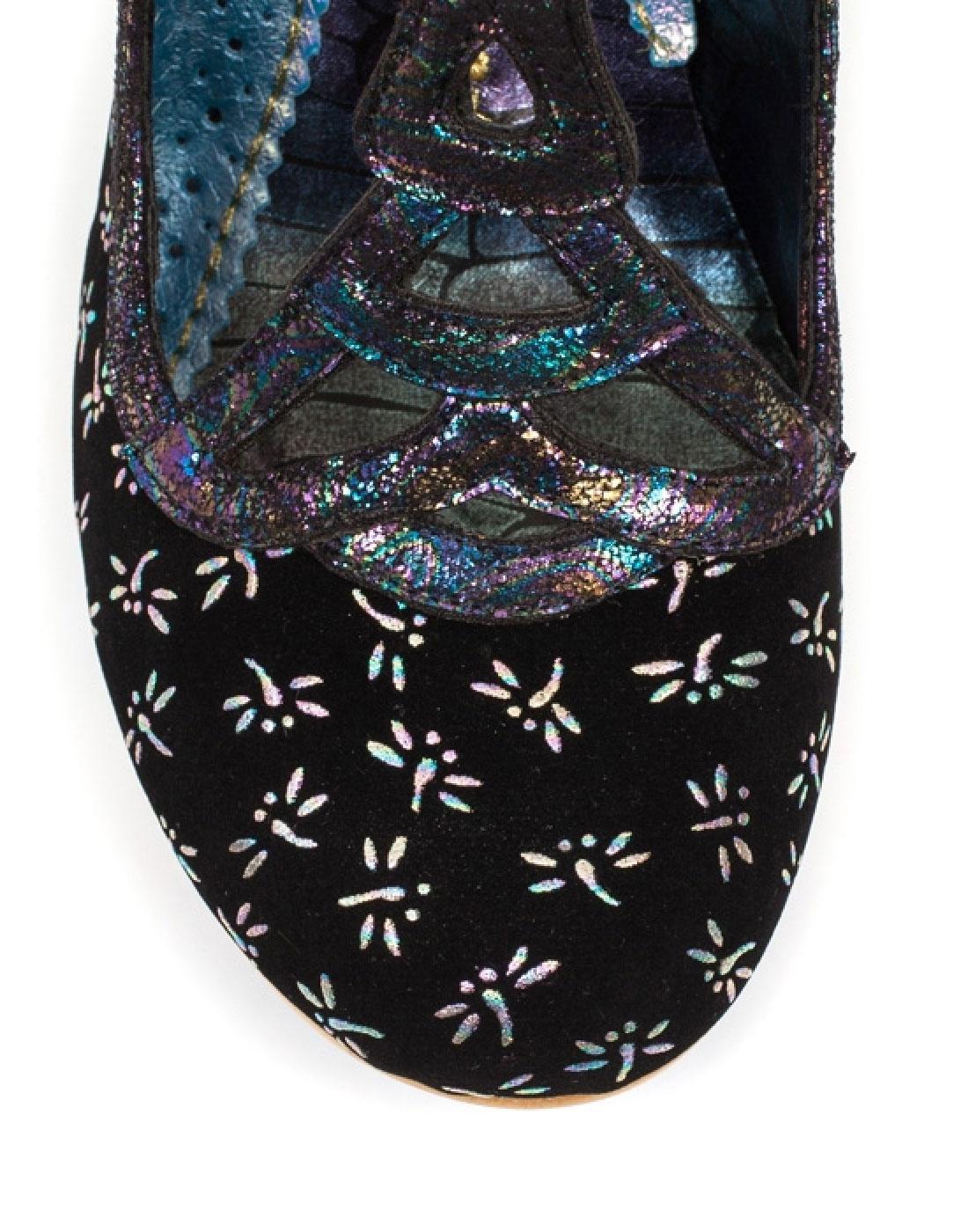 IRREGULAR CHOICE Nicely Done Retro Dragonfly Heel Black