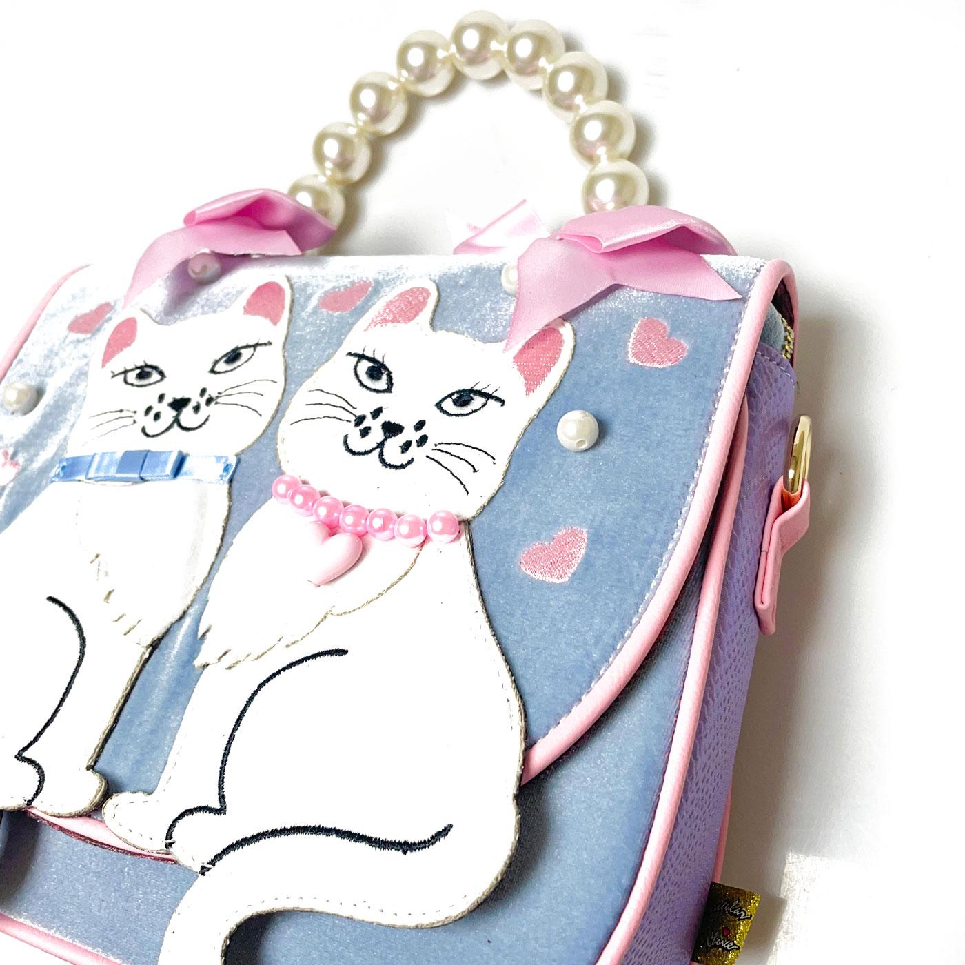 Irregular Choice Pretty Purr Velvet Kitty Handbag